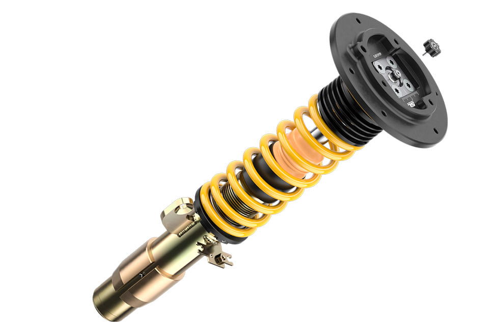 Each click noticeably changes the performance of the ST coilover suspension and the low-speed rebound stage is adjustable with 16 clicks.